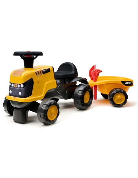 FALK Jeździk Traktor JCB Fastrac z Przyczepą i Akcesoriami Ciche Koła