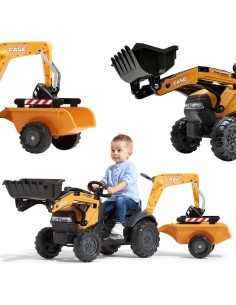 FALK CASE Pedal Tractor with Excavator and Trailer 2-5 years