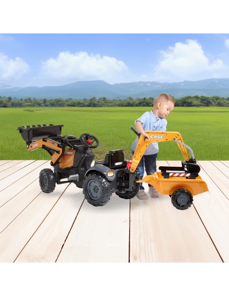 FALK CASE Pedal Tractor with Excavator and Trailer 2-5 years