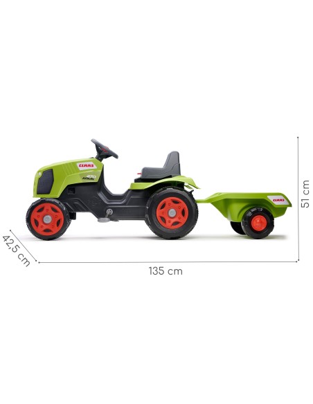 FALK Claas Arion 470 Pedal Tractor with Trailer and Bonnet 2-6 Years