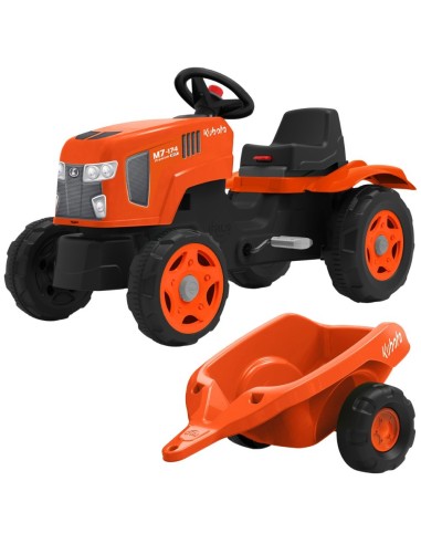 FALK Traktor na Pedały Kubota z Przyczepą i Otwieraną Maską 2-6 Lat