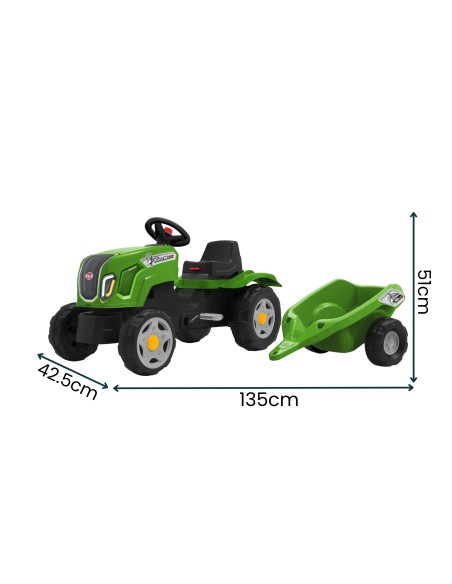 FALK pedalinis traktorius Claas Terra Maxx su priekaba 2-6 m.