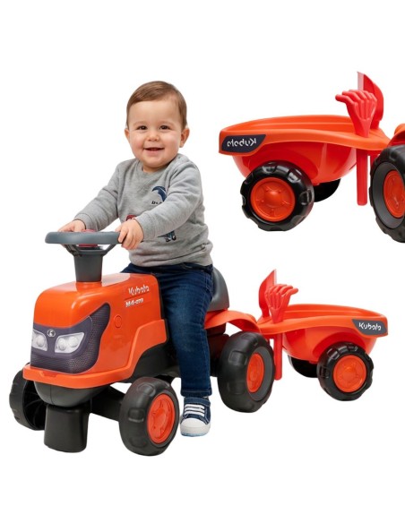 FALK Traktorek Kubota Pomarańczowy z Przyczepką - od 1 roku