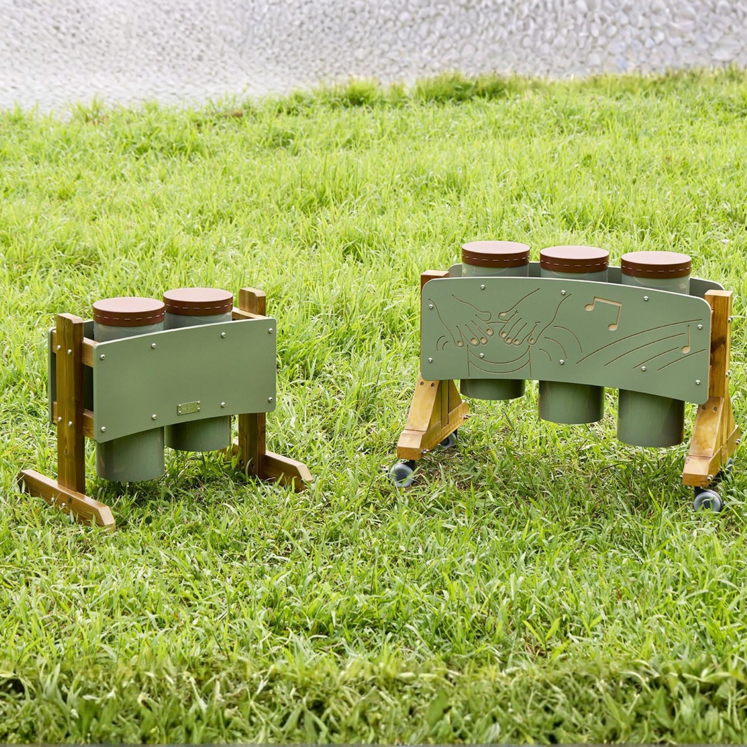 Dwa bębny konga wolnostojące outdoor - 5 z 6