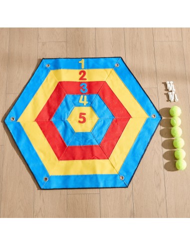 WOOPIE šešiakampė matematinė taikinio lenta su kabinamais lipdukais (Velcro) – XXL metimo taikinys 98 cm