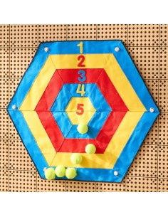 Sechseckige Mathe-Zielscheibe mit Klett WOOPIE – Wurfspiel XXL 98 cm 2