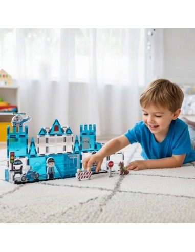 Magnetic blocks Police Station 42 pieces - WOOPIE
