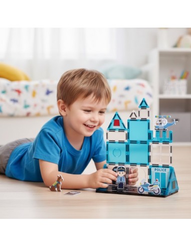 Magnetic blocks Police Station 42 pieces - WOOPIE