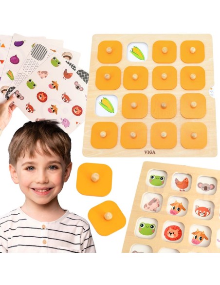 Viga Memory – žaidimas „Atspėk paveikslėlius“, 10 kortelių Montessori