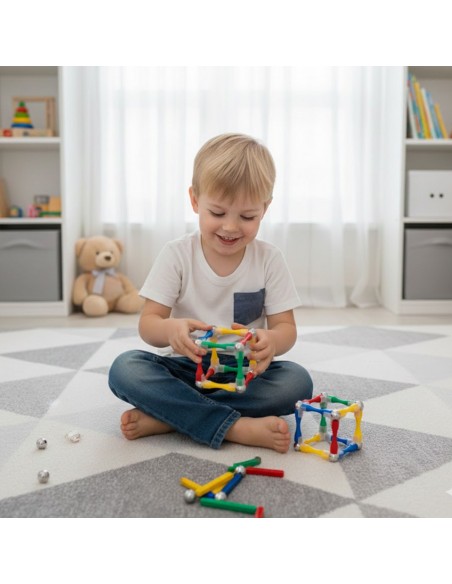 3D Magnetic Blocks 128 pcs – Creative Play and Learning for Children