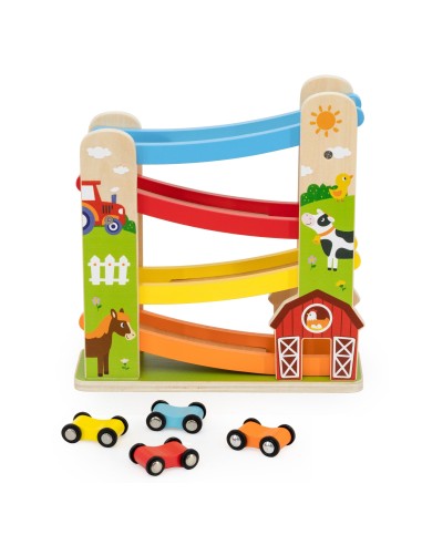 Wooden Downhill Track Cars Farm Viga - Gift for Children 18m+