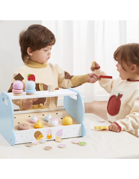 Hölzerne Eisdiele-Shop von Viga – Entwicklung und Spaß für Kinder!