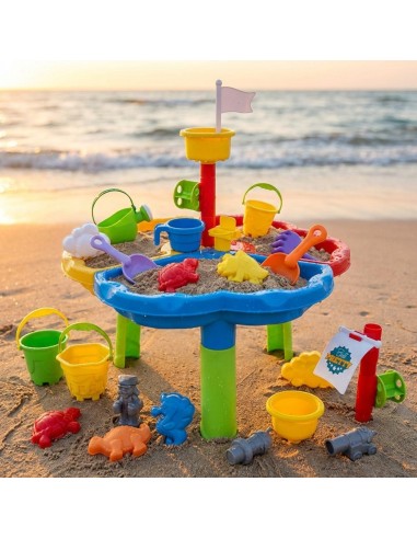 WOOPIE Wassertisch Sandkasten 3in1 Piratenschiff – 13-tlg.