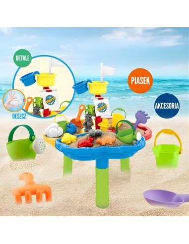 WOOPIE Wassertisch Sandkasten 3in1 Piratenschiff – 13-tlg.