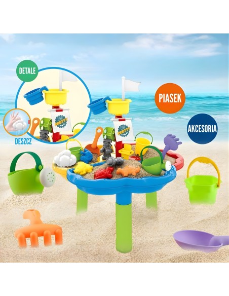 WOOPIE Wassertisch Sandkasten 3in1 Piratenschiff – 13-tlg.