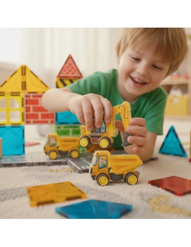 Woopie Construction Vehicle Magnetic Building Block Set