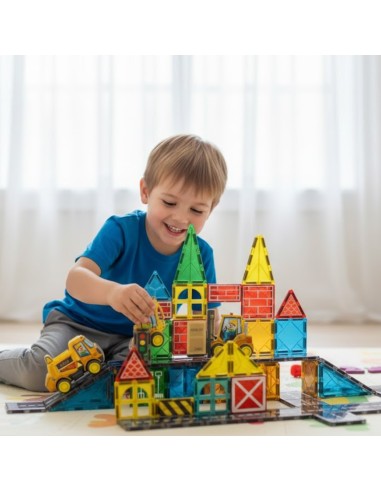 Woopie Construction Vehicle Magnetic Building Block Set