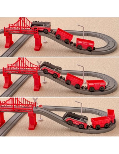 Woopie Electric Train - 70 Electric Tracks, Bridge, Tunnel, and Animals