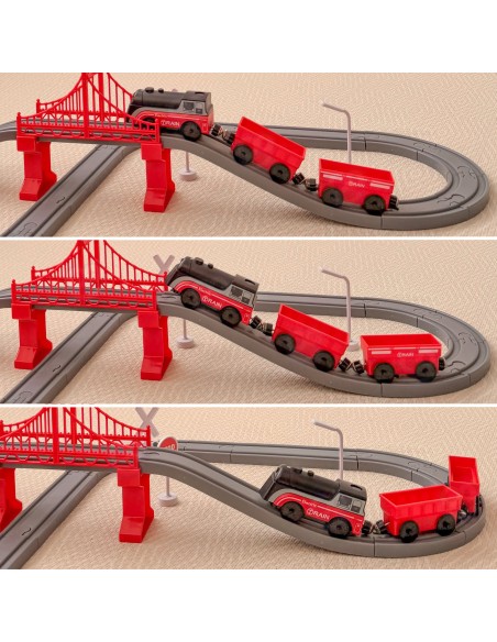 Woopie Electric Train - 70 Electric Tracks, Bridge, Tunnel, and Animals