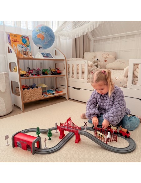 Elektrische Eisenbahn Woopie – 70 Teile: Gleise, Brücke, Tunnel und Tiere