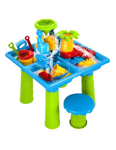 WOOPIE vandens staliukas 2in1 smėlio dėžė XL Aquapark su 4 baseinais