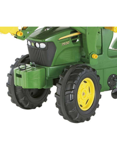 Rolly Toys Duży traktor na pedały John Deere Łyżka gumowe nakładki na koła
