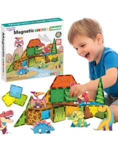 Woopie Dinosaurs Magnetic Blocks - Educational Construction Game