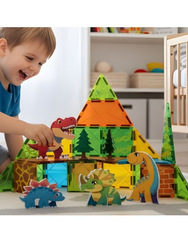 Magnetinės dinozaurų kaladėlės WOOPIE – Edukacinis konstravimo žaidimas
