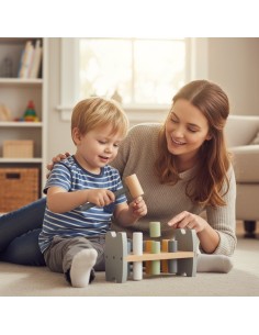 Drewniany kolorowy przebijak Viga -edukacyjna zabawka z młotkiem i eko 2