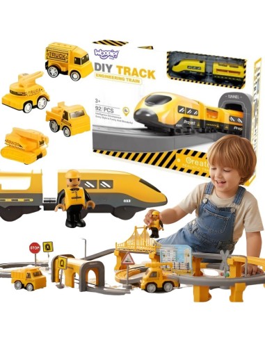 Woopie Train Track - 92 Piece Set Bridge Tunnel Sounds