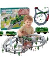 Train with locomotive and tracks - set with bridges and light Woopie