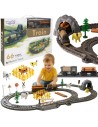 WOOPIE XL 66-piece Electric Train with Light and Switch