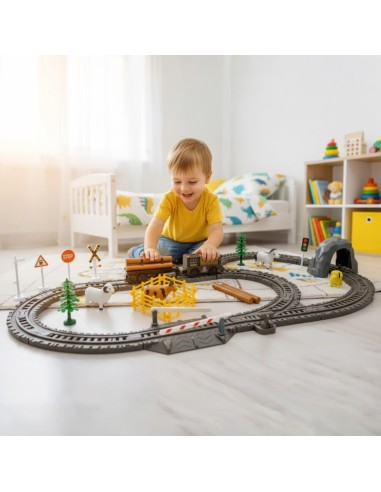 WOOPIE XL 66-piece Electric Train with Light and Switch