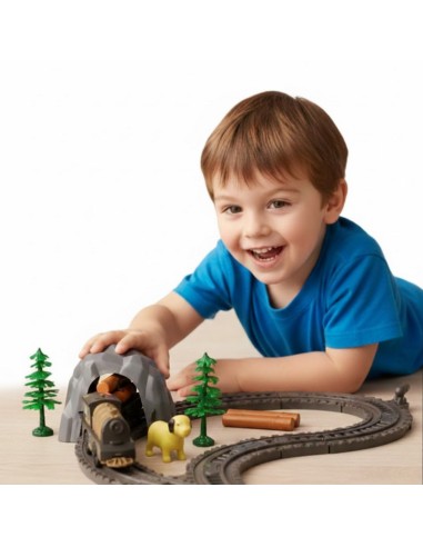 WOOPIE XL 66-piece Electric Train with Light and Switch