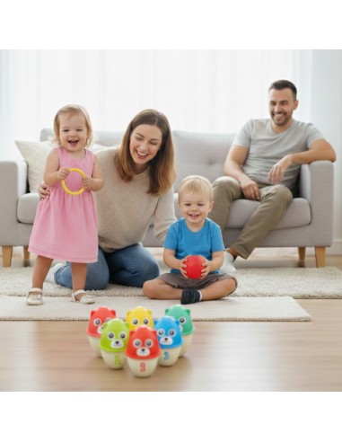 Educational game Colorful Bowling - 3-in-1 toy for development and movement Woopie