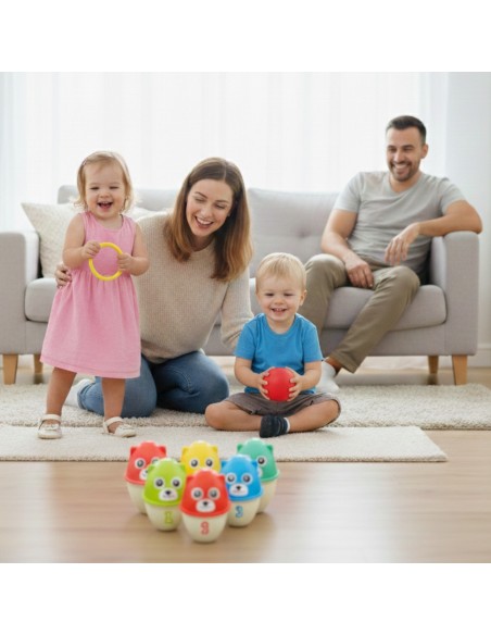 Educational game Colorful Bowling - 3-in-1 toy for development and movement Woopie
