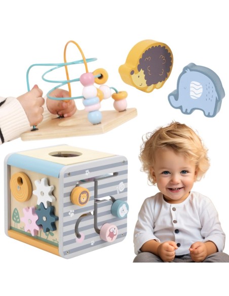 VIGA PolarB Activity Box 5in1 - Wooden Game Center for Children