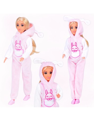 Puppen Anlily Hase-Overall Set 2ST WOOPIE – Plüschiger Spaß