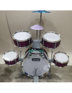 WOOPIE Perkusja Dla Dzieci Fioletowa 5 Bębnów 1 Talerz 2