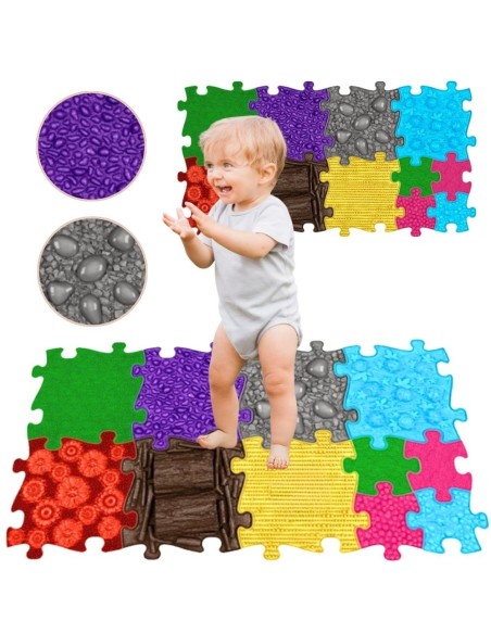 Zestaw Mat Sensorycznych Puzzle 11 el. Zdrowy Rozwój Dziecka - WOOPIE