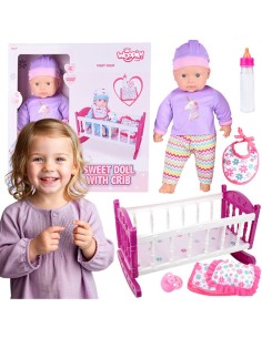Woopie Doll with Crib Care Set for children from 18 months