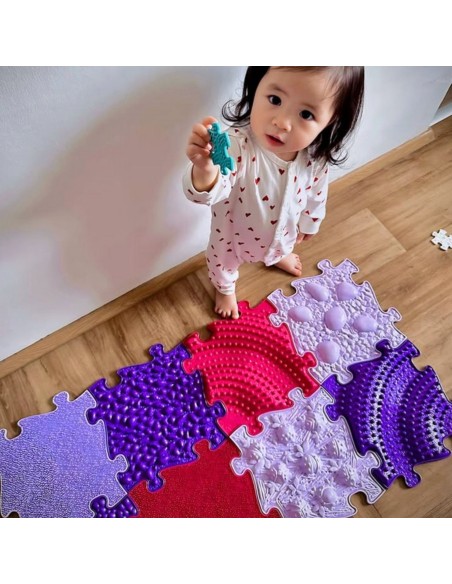 WOOPIE Orthopedic Sensory Mat Puzzle 11 Pieces Pink/Purple