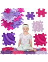 WOOPIE Orthopedic Sensory Mat Puzzle 11 Pieces Pink/Purple