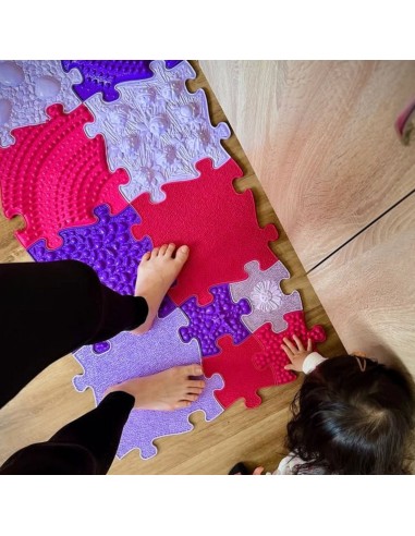 WOOPIE Orthopedic Sensory Mat Puzzle 11 Pieces Pink/Purple