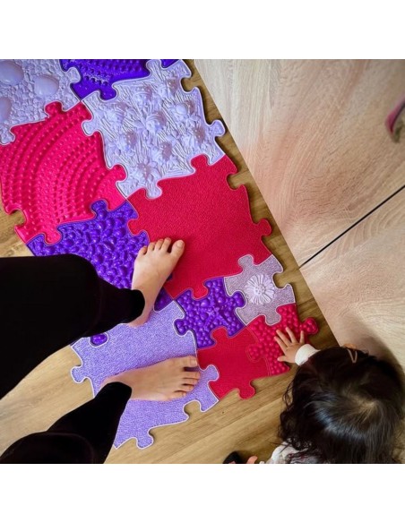 WOOPIE Orthopedic Sensory Mat Puzzle 11 Pieces Pink/Purple