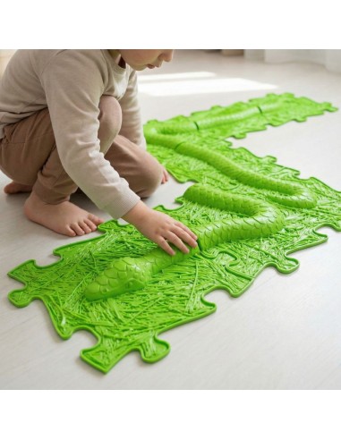 WOOPIE Orthopedic Sensory Mat Puzzle Snake Green 6 pcs.