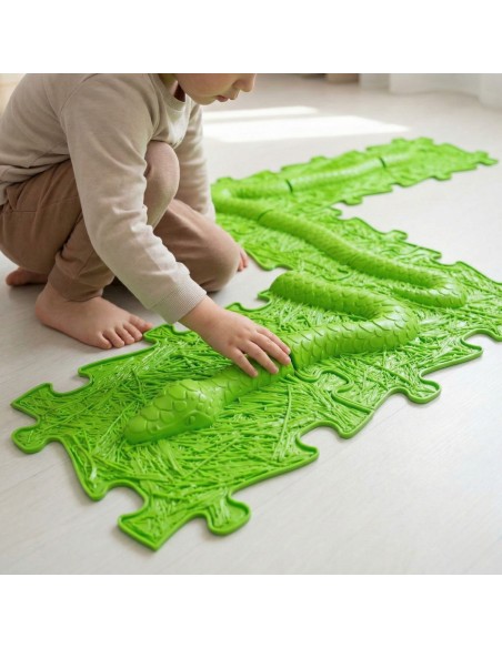 WOOPIE Orthopedic Sensory Mat Puzzle Snake Green 6 pcs.