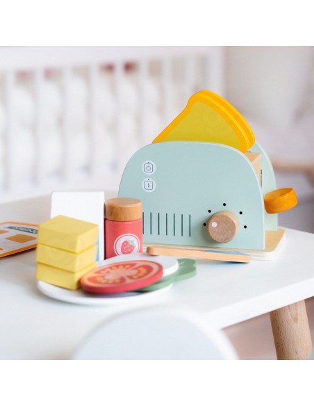 Holz-Frühstücksset mit Toaster – Kinderküche Woopie