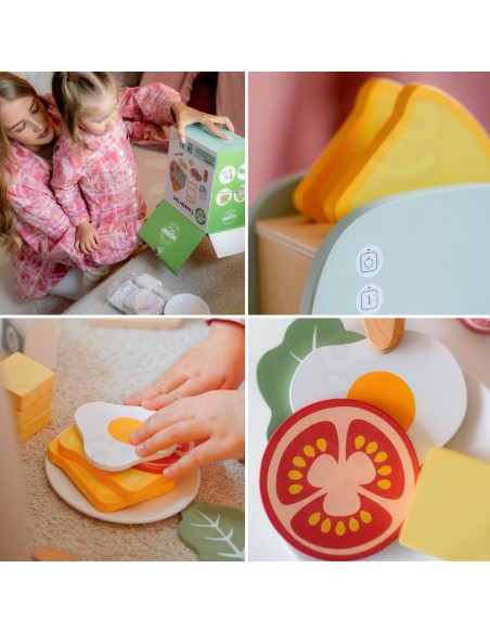 Holz-Frühstücksset mit Toaster – Kinderküche Woopie