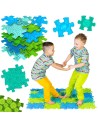 WOOPIE Sensory Mat Orthopedic Puzzle 11 Pieces Blue-Green